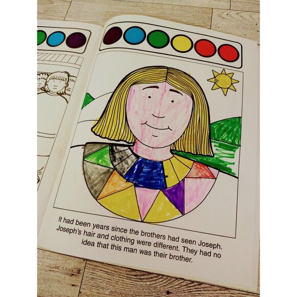 Paint with Water Book JOSEPH Very COLORFUL COAT Vintage 1994 Landoll's Coloring - Picture 7 of 10